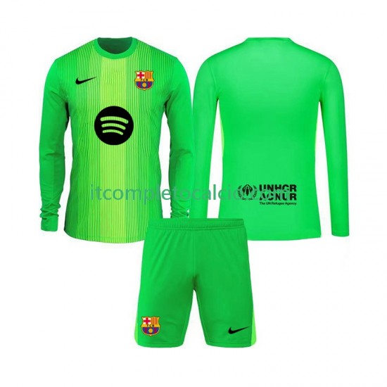 Maglia FC Barcelona Portiere Divisa Home 2025-2026 Manica Lunga ,Bambino