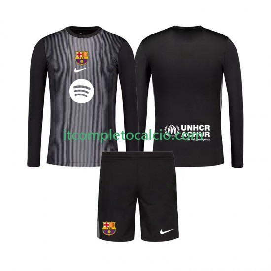 Maglia FC Barcelona Portiere Terza Divisa 2025-2026 Manica Lunga ,Bambino