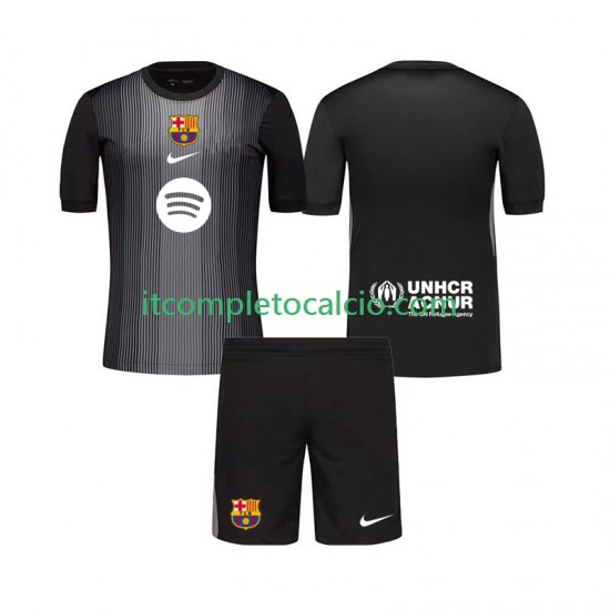 Maglia FC Barcelona Portiere Terza Divisa 2025-2026 Manica Corta ,Bambino