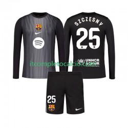 Maglia FC Barcelona Szczesny 25 Portiere Terza Divisa 2025-2026 Manica Lunga ,Bambino