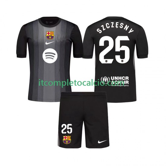 Maglia FC Barcelona Szczesny 25 Portiere Terza Divisa 2025-2026 Manica Corta ,Bambino