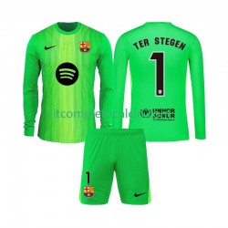 Maglia FC Barcelona Ter Stegen 1 Portiere Divisa Home 2025-2026 Manica Lunga ,Bambino
