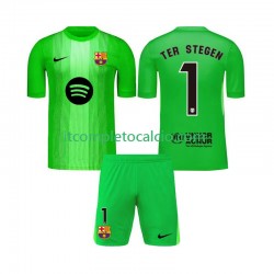 Maglia FC Barcelona Ter Stegen 1 Portiere Divisa Home 2025-2026 Manica Corta ,Bambino
