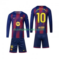 Maglia FC Barcelona Lamine Yamal 10 Divisa Home 2025-2026 Manica Lunga ,Bambino
