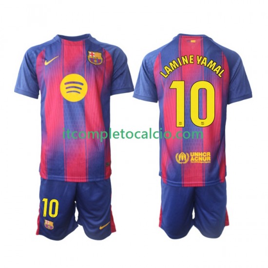 Maglia FC Barcelona Lamine Yamal 10 Divisa Home 2025-2026 Manica Corta ,Bambino