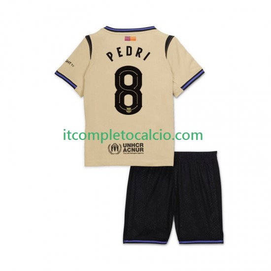 Maglia FC Barcelona Pedri 8 UCL Divisa Away 2025-2026 Manica Corta ,Bambino