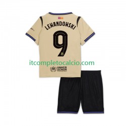 Maglia FC Barcelona Robert Lewandowski 9 UCL Divisa Away 2025-2026 Manica Corta ,Bambino