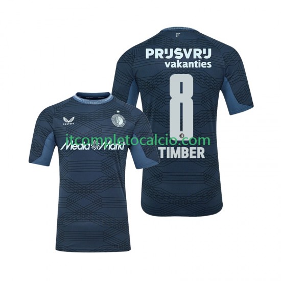 Maglia Feyenoord Rotterdam Quinten Timber 8 Divisa Away 2025-2026 Manica Corta ,Uomo