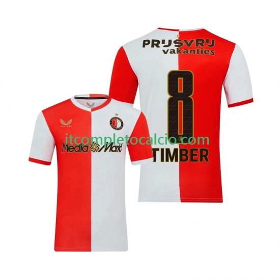 Maglia Feyenoord Rotterdam Quinten Timber 8 Divisa Home 2025-2026 Manica Corta ,Uomo