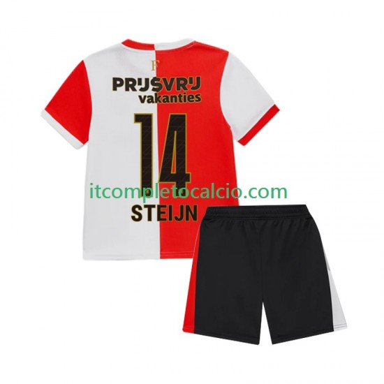 Maglia Feyenoord Rotterdam Sem Steijn 14 Divisa Home 2025-2026 Manica Corta ,Bambino