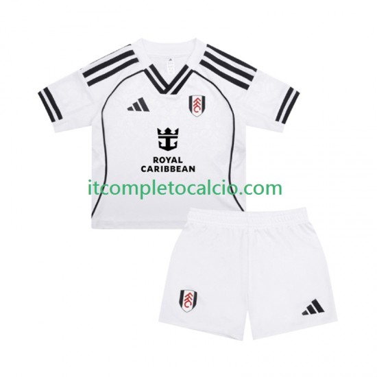 Maglia Fulham Divisa Home 2025-2026 Manica Corta ,Bambino