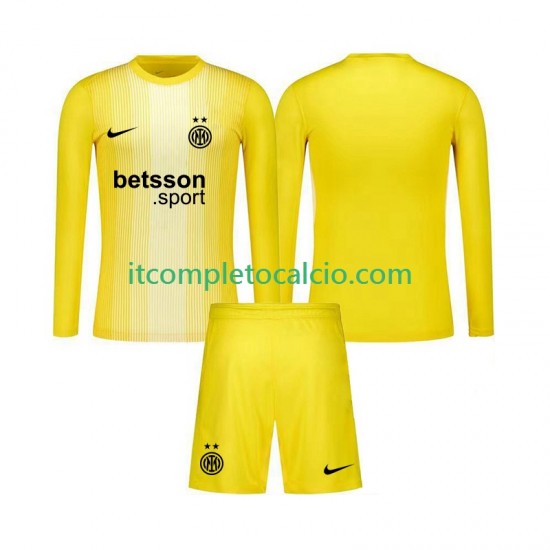 Maglia Inter Milan Portiere Divisa Away 2025-2026 Manica Lunga ,Bambino