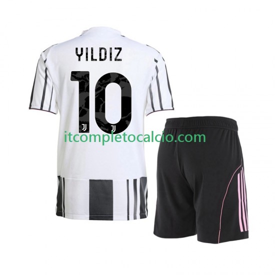 Maglia Juventus Kenan Yildiz 10 Divisa Home 2025-2026 Manica Corta ,Bambino