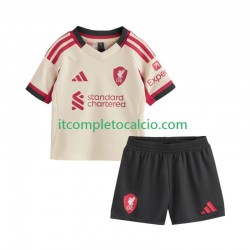 Maglia Liverpool Divisa Away 2025-2026 Manica Corta ,Bambino