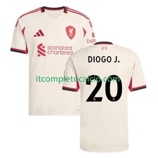 Maglia Liverpool Diogo Jota 20 Divisa Away 2025-2026 Manica Corta ,Uomo