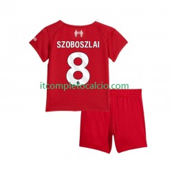 Maglia Liverpool Dominik Szoboszlai 8 Divisa Home 2025-2026 Manica Corta ,Bambino