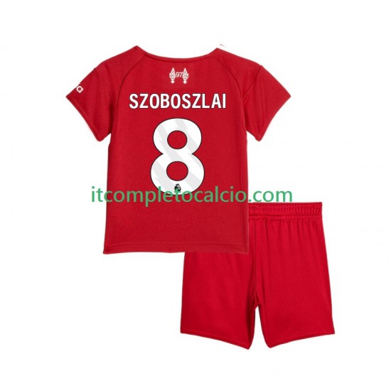 Maglia Liverpool Dominik Szoboszlai 8 Divisa Home 2025-2026 Manica Corta ,Bambino