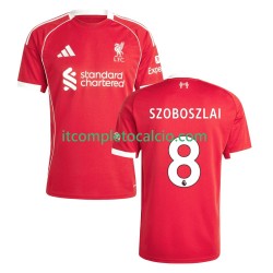 Maglia Liverpool Dominik Szoboszlai 8 Divisa Home 2025-2026 Manica Corta ,Uomo