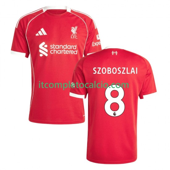 Maglia Liverpool Dominik Szoboszlai 8 Divisa Home 2025-2026 Manica Corta ,Uomo Maglia Liverpool Dominik Szoboszlai 8 Divisa Home 2025-2026 Manica Corta ,Uomo