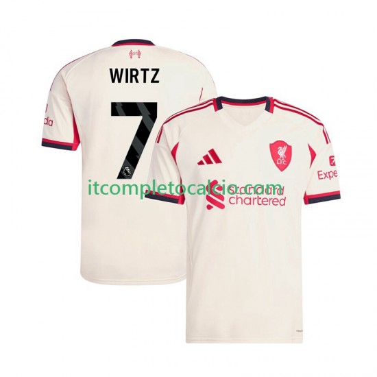 Maglia Liverpool Florian Wirtz 7 Divisa Away 2025-2026 Manica Corta ,Uomo