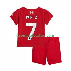 Maglia Liverpool Florian Wirtz 7 Divisa Home 2025-2026 Manica Corta ,Bambino