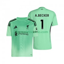 Maglia Liverpool Alisson Becker 1 Portiere Divisa Home 2025-2026 Manica Corta ,Uomo