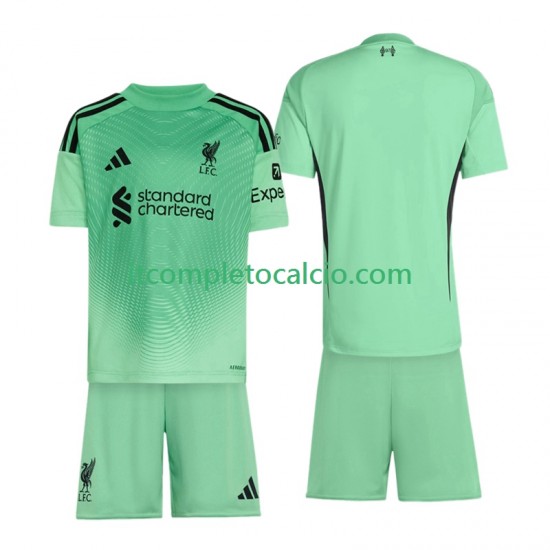 Maglia Liverpool Portiere Divisa Away 2025-2026 Manica Corta ,Bambino