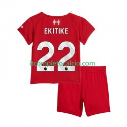 Maglia Liverpool Hugo Ekitike 22 Divisa Home 2025-2026 Manica Corta ,Bambino