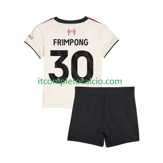 Maglia Liverpool Jeremie Frimpong 30 Divisa Away 2025-2026 Manica Corta ,Bambino