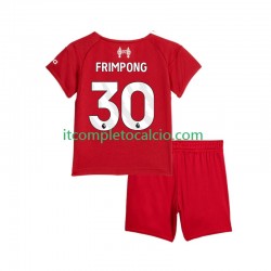 Maglia Liverpool Jeremie Frimpong 30 Divisa Home 2025-2026 Manica Corta ,Bambino