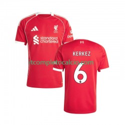 Maglia Liverpool Milos Kerkez 6 Divisa Home 2025-2026 Manica Corta ,Uomo