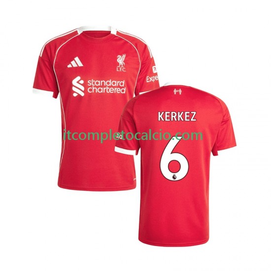 Maglia Liverpool Milos Kerkez 6 Divisa Home 2025-2026 Manica Corta ,Uomo
