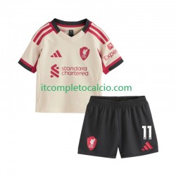 Maglia Liverpool Mohamed Salah 11 Divisa Away 2025-2026 Manica Corta ,Bambino