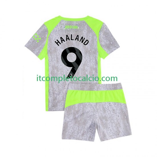 Maglia Manchester City Erling Haaland 9 Terza Divisa 2025-2026 Manica Corta ,Uomo ,Bambino
