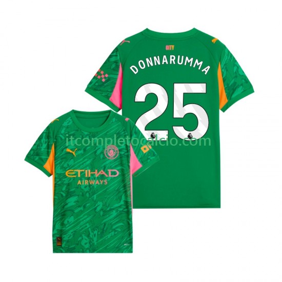 Maglia Manchester City Gianluigi Donnarumma 25 Portiere Divisa Home 2025-2026 Manica Corta ,Uomo