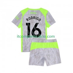Maglia Manchester City Rodrigo Hernandez 16 Terza Divisa 2025-2026 Manica Corta ,Bambino