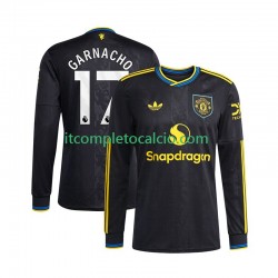 Maglia Manchester United Alejandro Garnacho 17 Terza Divisa 2025-2026 Manica Lunga ,Uomo