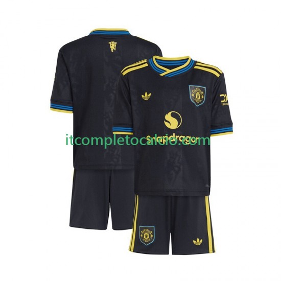Maglia Manchester United Terza Divisa 2025-2026 Manica Corta ,Bambino