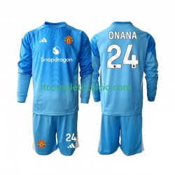 Maglia Manchester United Andre Onana 24 Portiere Divisa Home 2025-2026 Manica Lunga ,Bambino