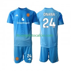 Maglia Manchester United Andre Onana 24 Portiere Divisa Home 2025-2026 Manica Corta ,Bambino