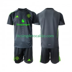 Maglia Manchester United Portiere Divisa Away 2025-2026 Manica Corta ,Bambino