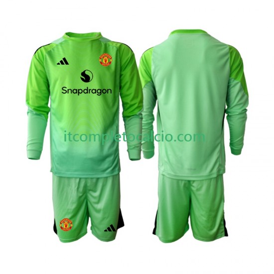 Maglia Manchester United Portiere Quarto Divisa 2025-2026 Manica Lunga ,Bambino
