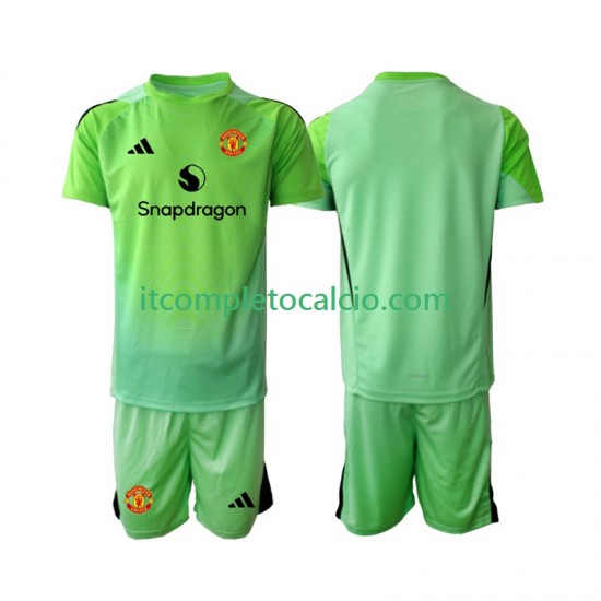Maglia Manchester United Portiere Quarto Divisa 2025-2026 Manica Corta ,Bambino