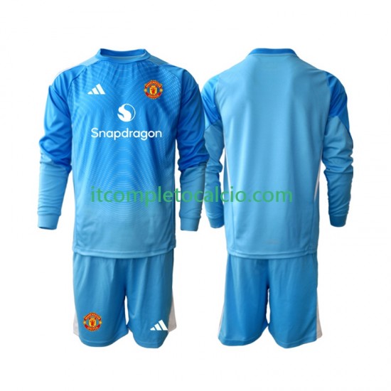 Maglia Manchester United Portiere Divisa Home 2025-2026 Manica Lunga ,Bambino