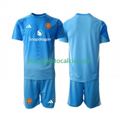 Maglia Manchester United Portiere Divisa Home 2025-2026 Manica Corta ,Bambino