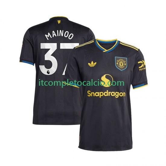 Maglia Manchester United Kobbie Mainoo 37 Terza Divisa 2025-2026 Manica Corta ,Uomo