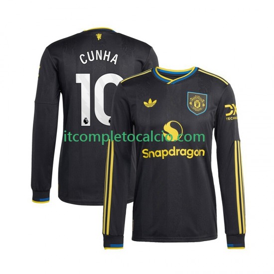 Maglia Manchester United Matheus Cunha 10 Terza Divisa 2025-2026 Manica Lunga ,Uomo