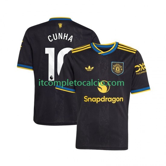Maglia Manchester United Matheus Cunha 10 Terza Divisa 2025-2026 Manica Corta ,Uomo