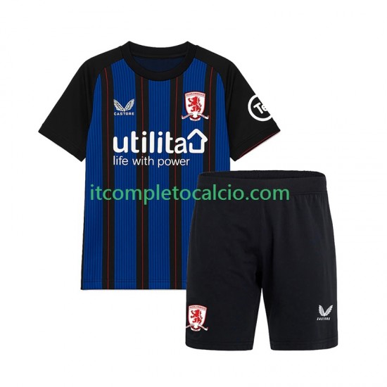 Maglia Middlesbrough Divisa Away 2025-2026 Manica Corta ,Bambino