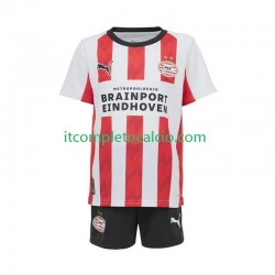 Maglia PSV Eindhoven Divisa Home 2025-2026 Manica Corta ,Bambino
